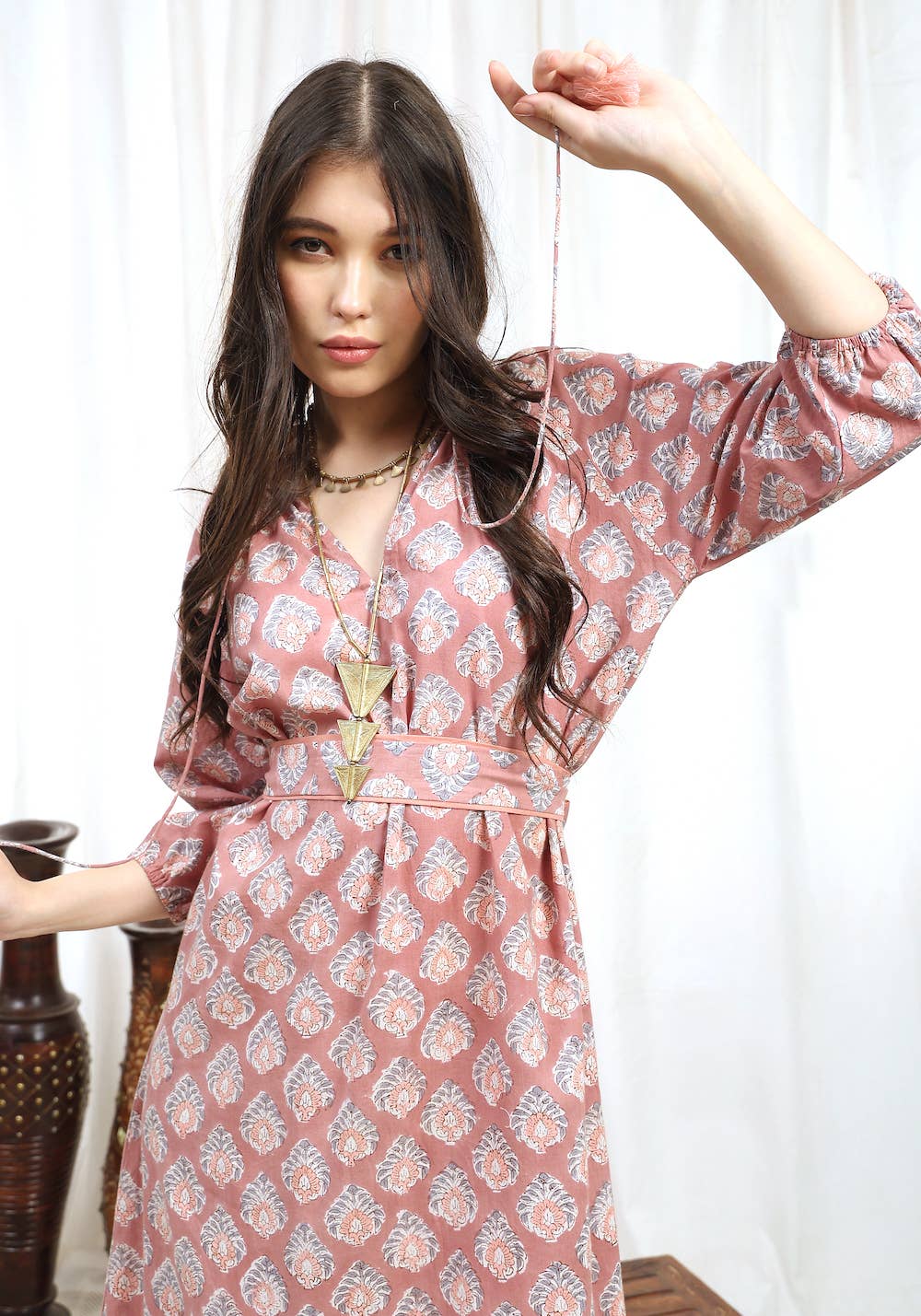 Kaishori Block Printed Cotton Dress