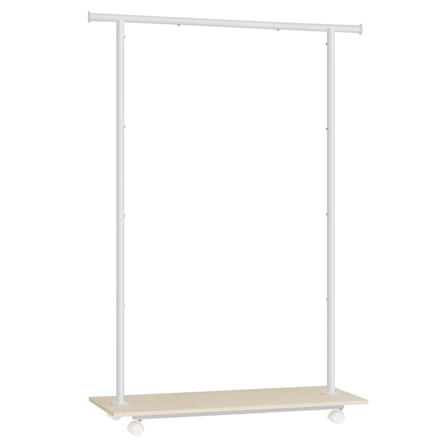 Love this smaller Clothes Rack with Wheels. I use it in 2 of my boutiques and its tall enough for dress, has wheels and locks in place