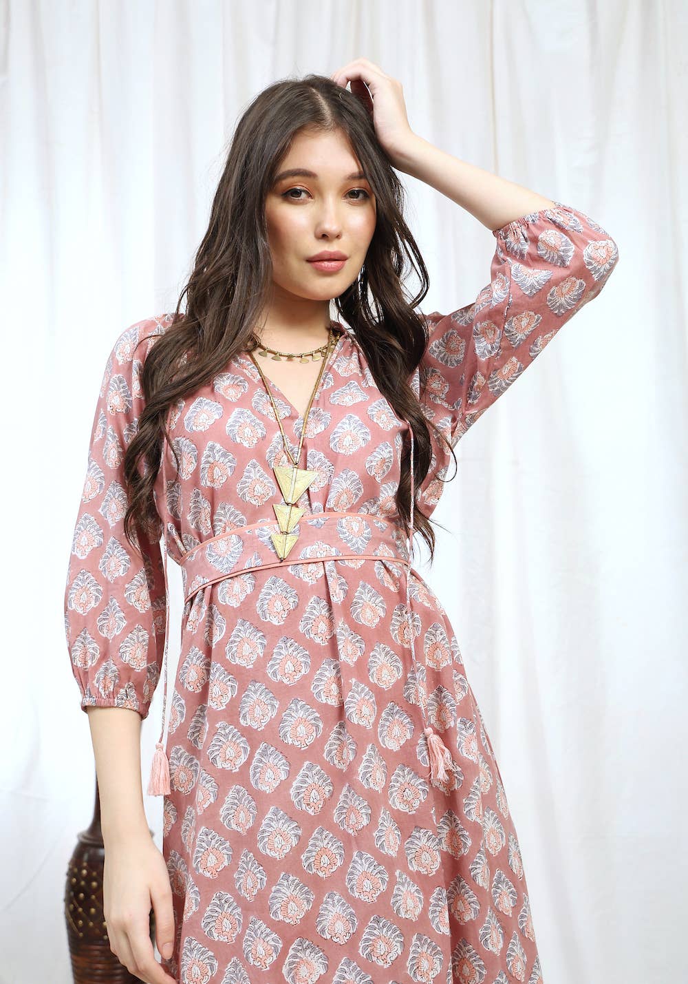 Kaishori Block Printed Cotton Dress