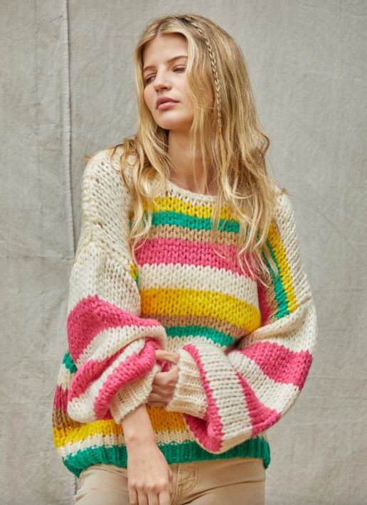 Introducing the Knit Acrylic Monte Striped Sweater Top - a must-have for any fashion enthusiast. Made with comfortable and durable materials, this sweater top features a round neckline and long sleeves, perfect for the upcoming colder season. Show off your sense of style with its classic and timeless striped design.
Color: Ivory Multi
Fabric Type: Sweater Knitted, 100% Acrylic
Neckline: Round Neck
Care Notes
Hand Wash Cold With Like Colors, Do Not Bleach, Lay Flat To Dry, Do Not Iron