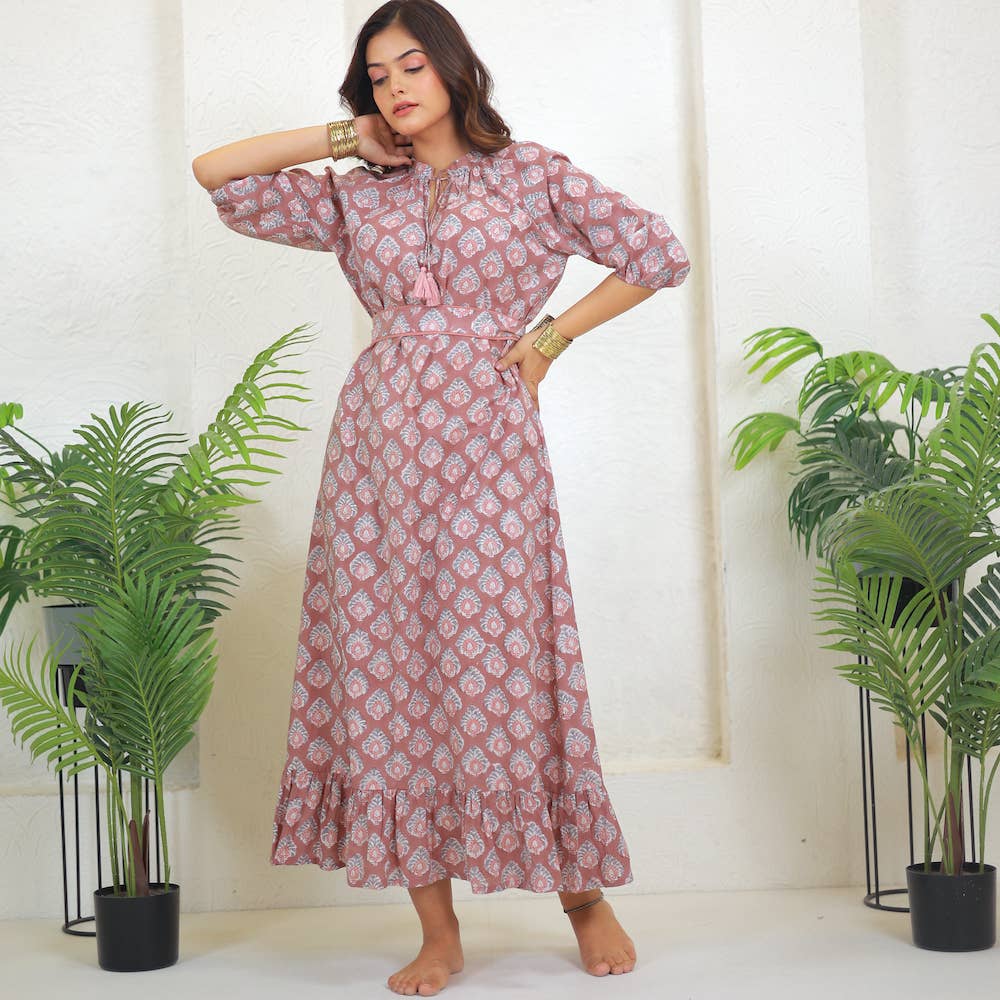 Kaishori Block Printed Cotton Dress