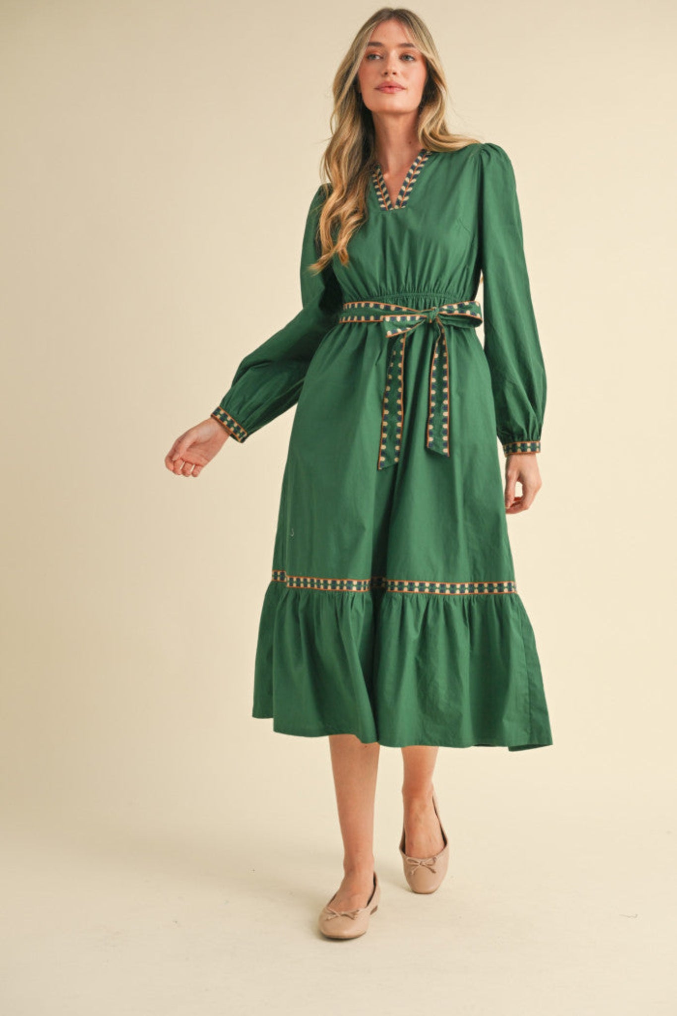 June Embroidered Detail Midi Dress June Embroidered Detail Midi Dress