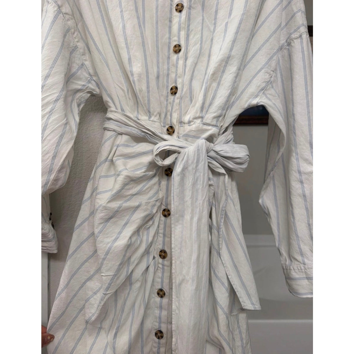 Antonio Melani Striped Linen Button-Down Maxi Dress 12