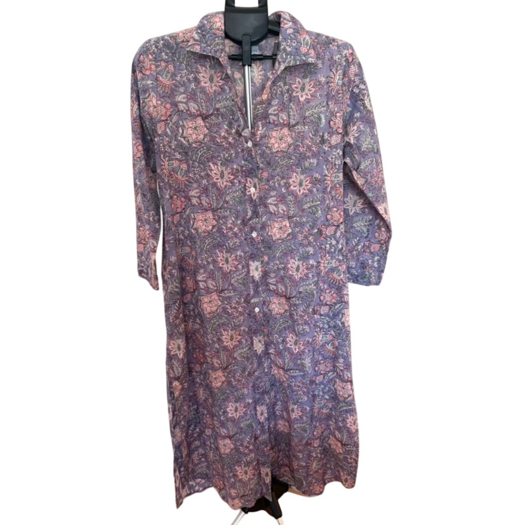 MILLIER Floral Print Button Front Maxi Shirtdress Small