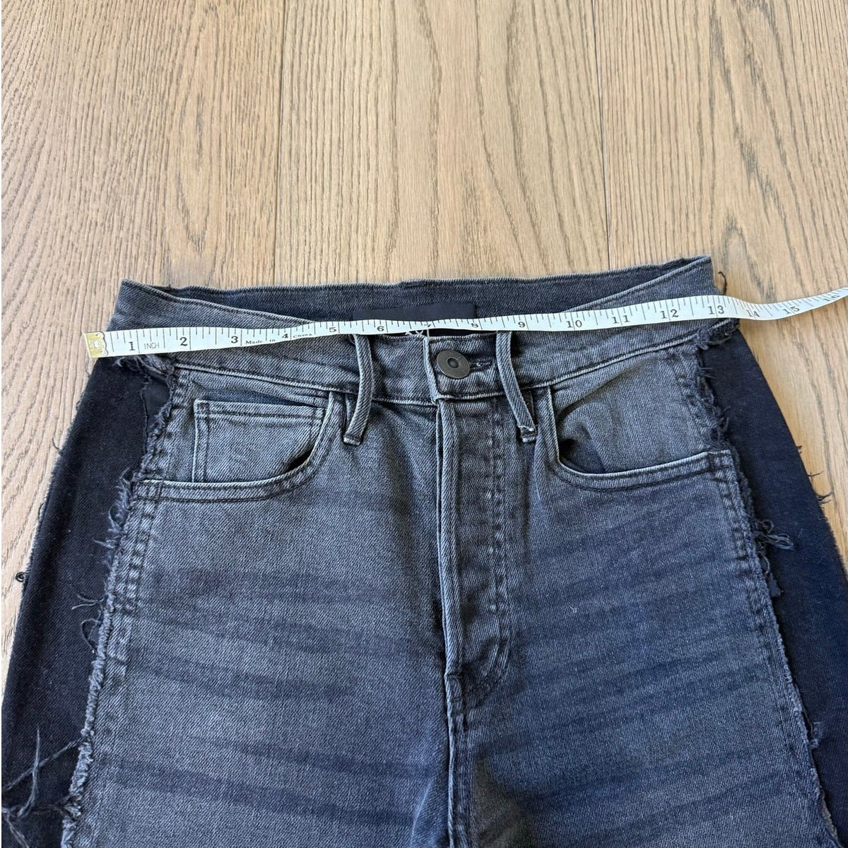 3x1 Made Here Jolee Two-Tone Raw Hem Fringe Skinny Jeans 24