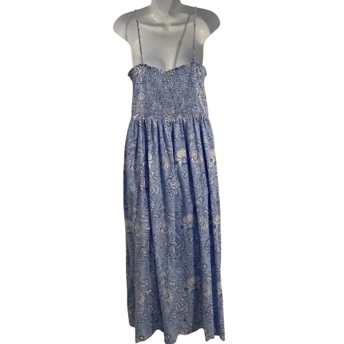 Roller Rabbit x Target Paisley Block Print Maxi Dress Blue M Boho