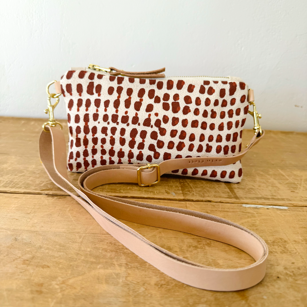 Ellie Wristlet - Clay Dot - Handmade in Maine