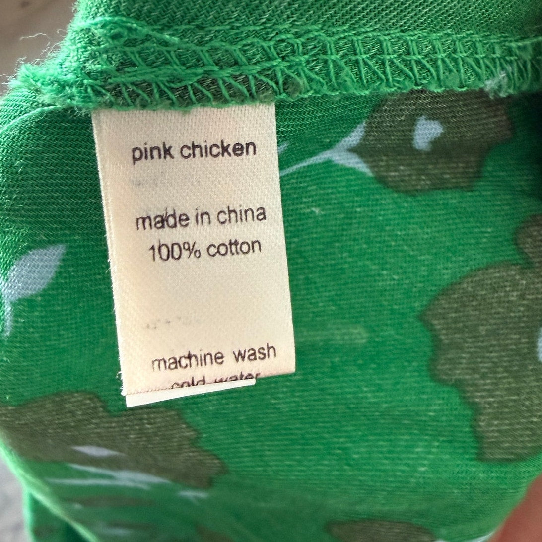 Pink Chicken New York Green Floral Midi Dress Size Medium