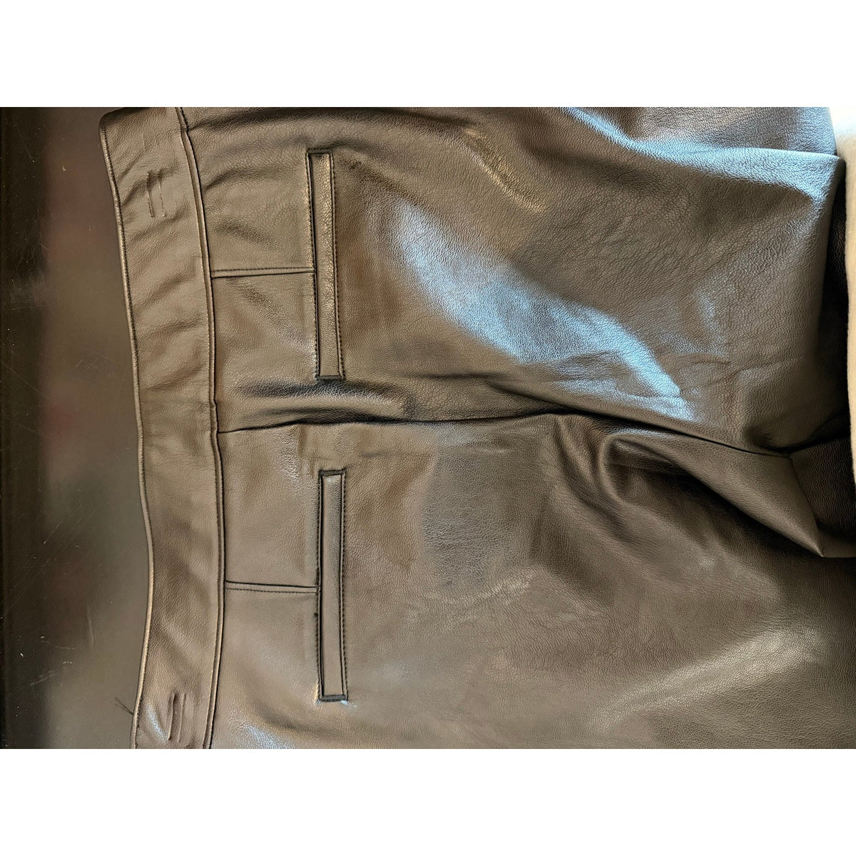 Spanx Faux Leather Flare Pants in Espresso Brown M