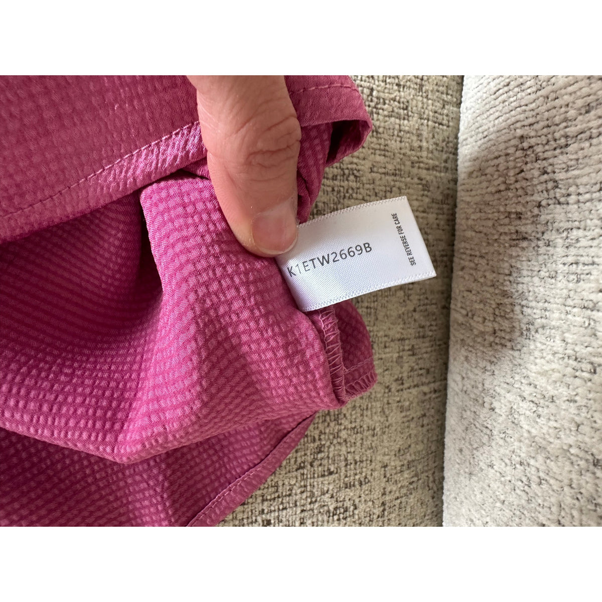 Bishop + Young Pink Satin Blouse Ruffle Neck Size XS