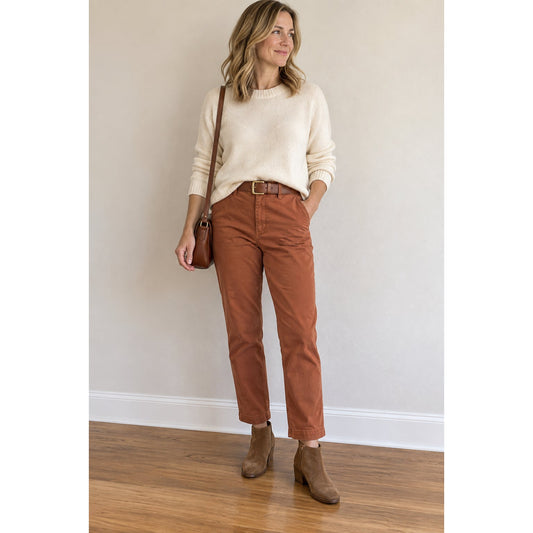J.Crew High-Rise Girlfriend Chino Pants in Burnt Orange 8