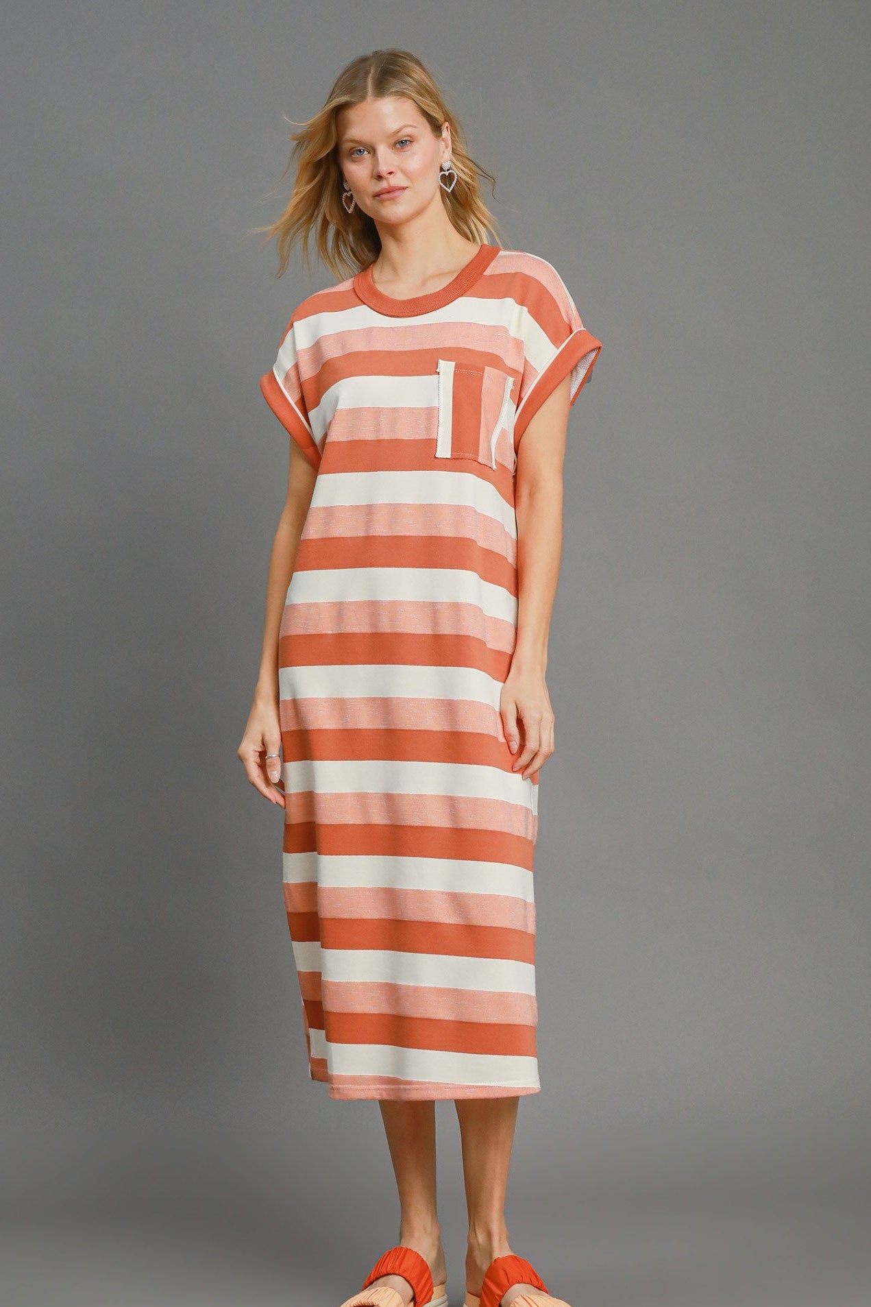 french terry midi dress Zenana French Terry Sleeveless Round Neck Midi Dress