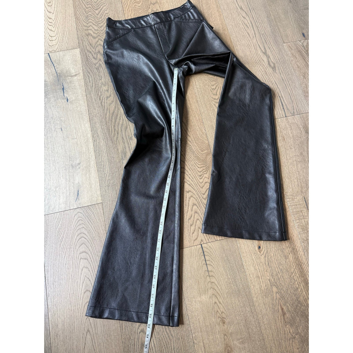 Spanx Faux Leather Flare Pants in Espresso Brown M