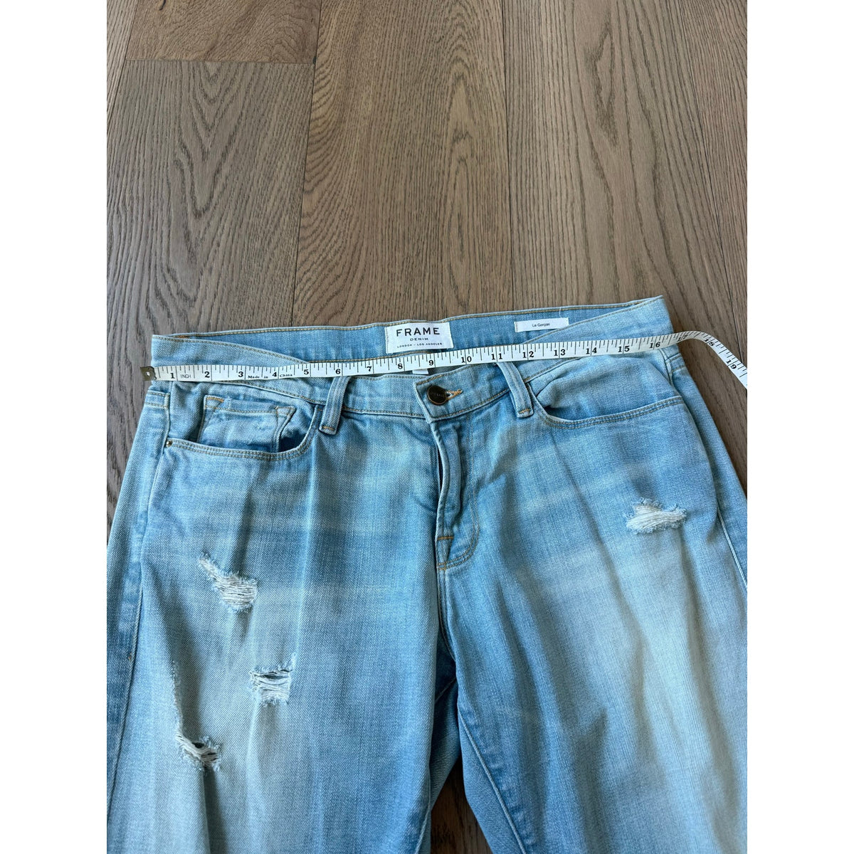 FRAME Denim Le Garcon Distressed Slim Boyfriend Jeans 28