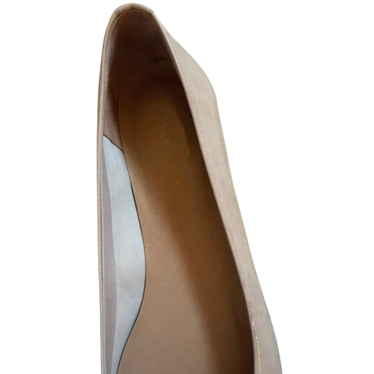 Sesto Meucci Made in Italy Patent Leather Colorblock Flats in Beige & Emerald 7M