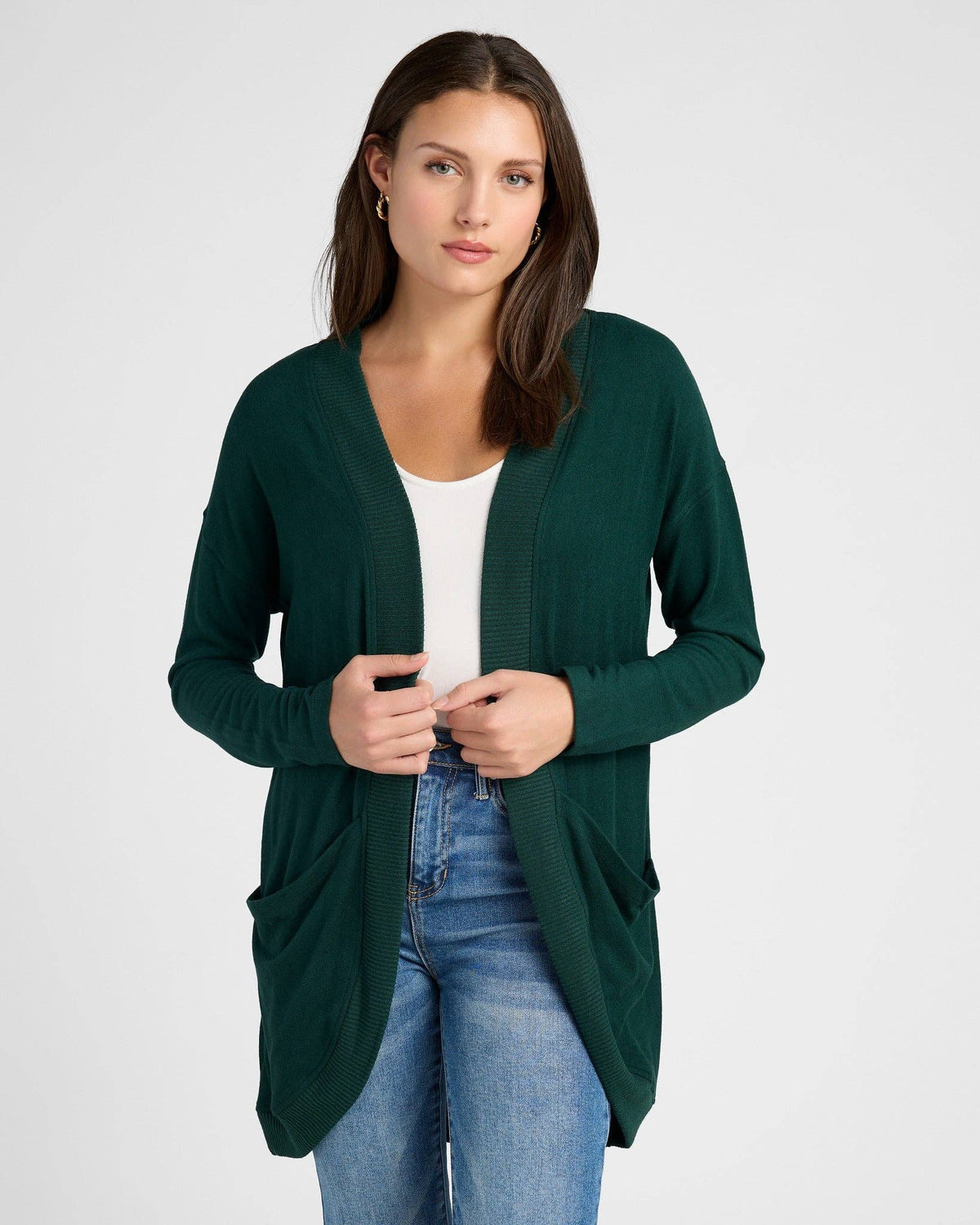 Cocoon Cardigan: Hunter Green - Mindy's Boutique