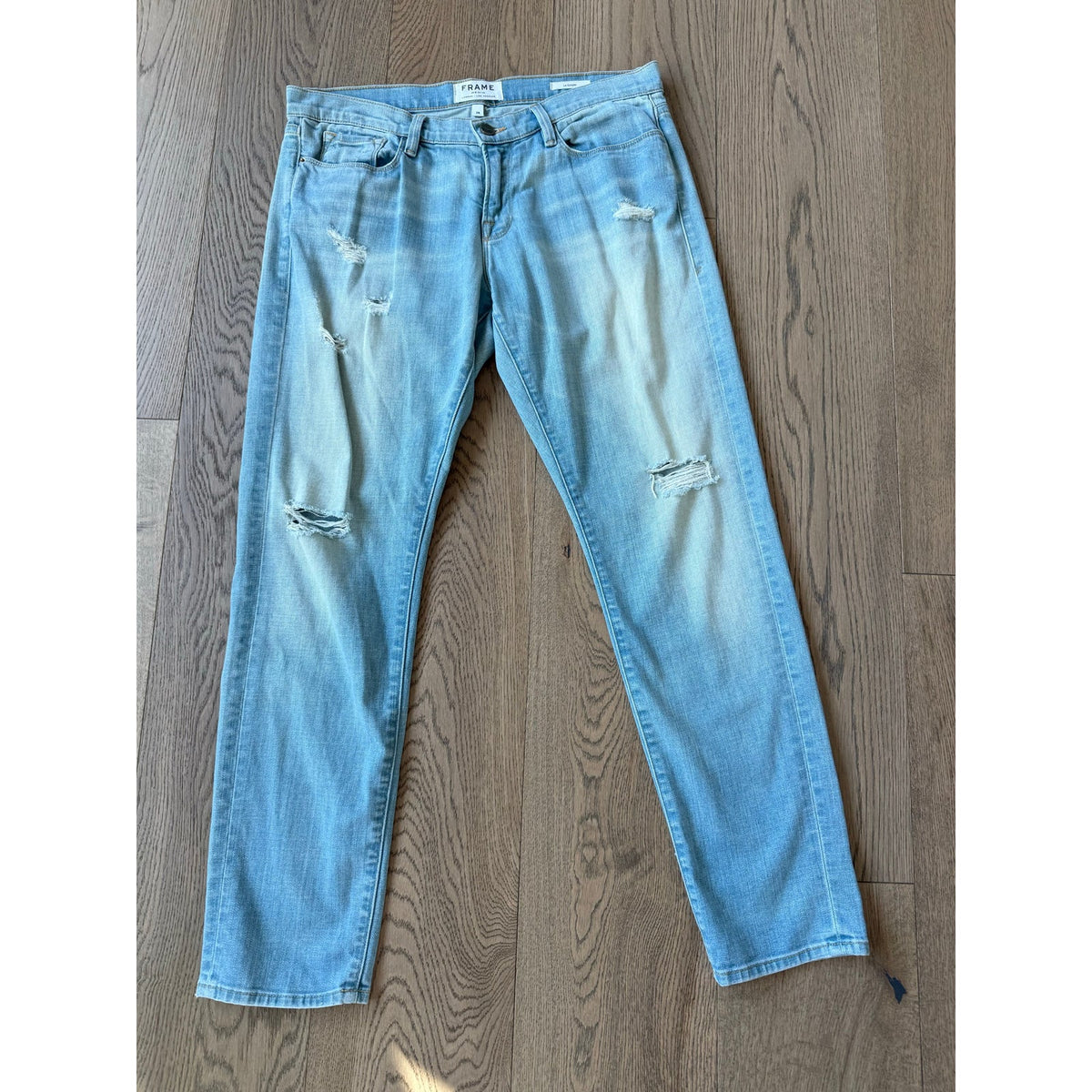 FRAME Denim Le Garcon Distressed Slim Boyfriend Jeans 28