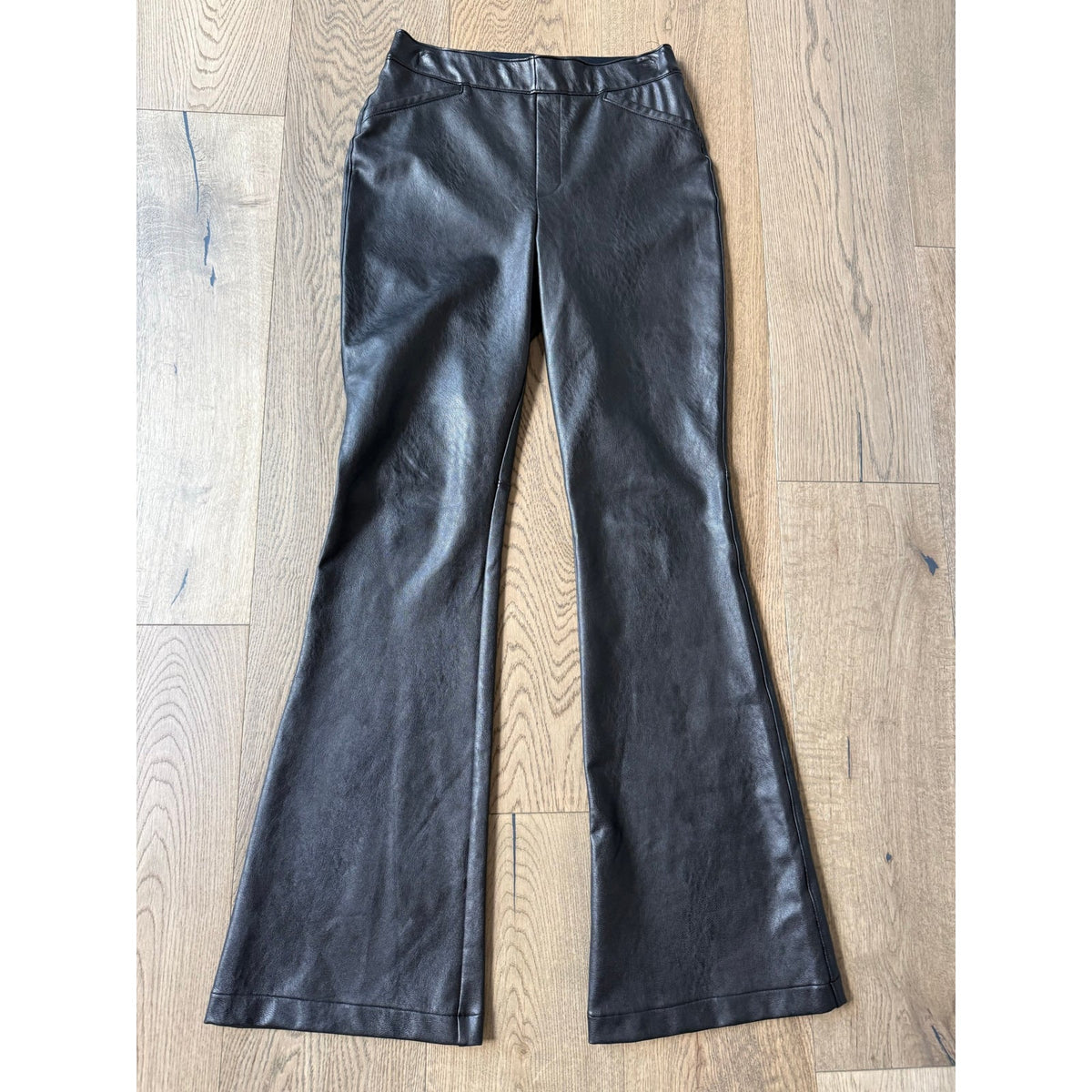 Spanx Faux Leather Flare Pants in Espresso Brown M