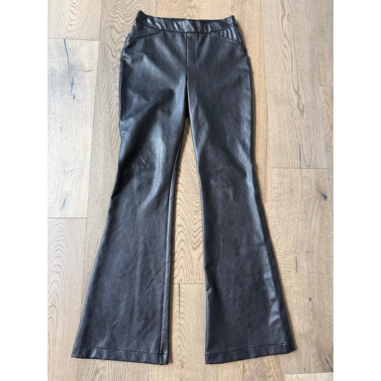 Spanx Faux Leather Flare Pants in Espresso Brown M