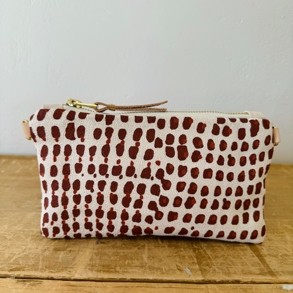 Ellie Wristlet - Clay Dot - Handmade in Maine