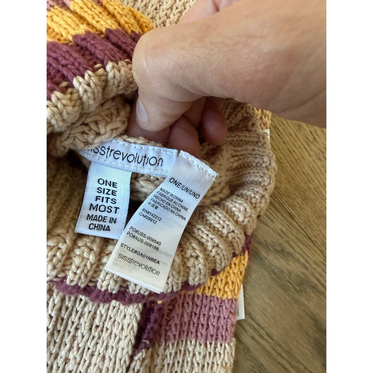 Sisstrevolution Boho Knit Beanie and Scarf Set in Earth Tones