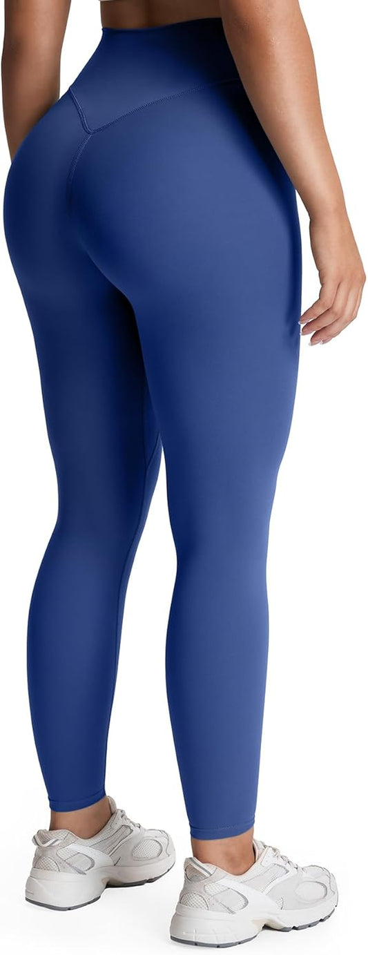 These highwaisted leggings are amazing because they are super soft, stay put and have a panel on the inner leg area that help avoid you know what!