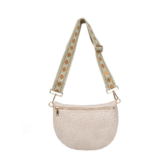 The Fiona | Woven Bum Bag | Stylish Woven Crossbody Bag | Adjustable Strap for Travel Festivals & Everyday
