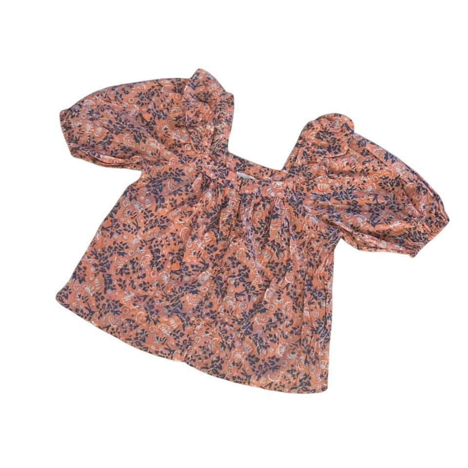 Cleobella Floral Puff Sleeve Top Orange Multi M