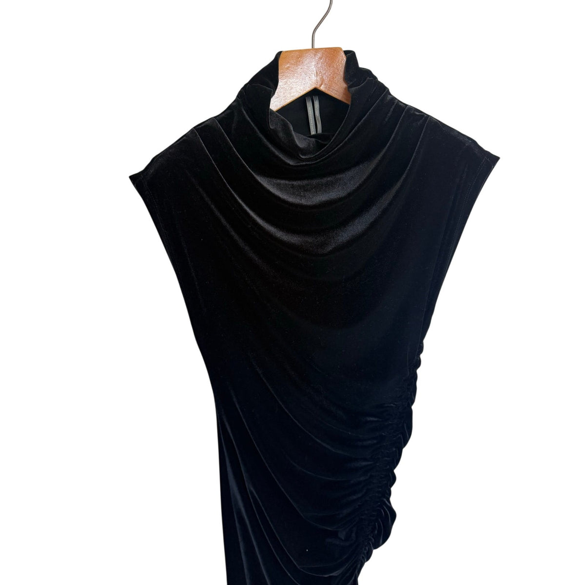Anthropologie The Maya Ruched Cowl-Neck Stretch Velvet Dress S