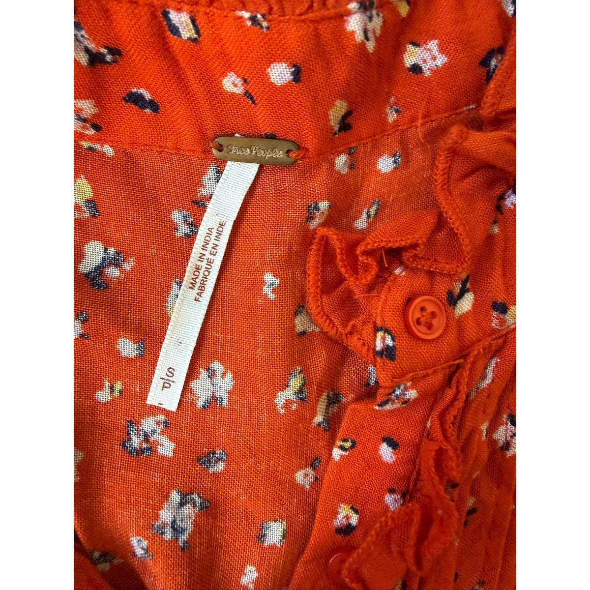 Free People Rare Feelings Red Printed Maxi Dress small