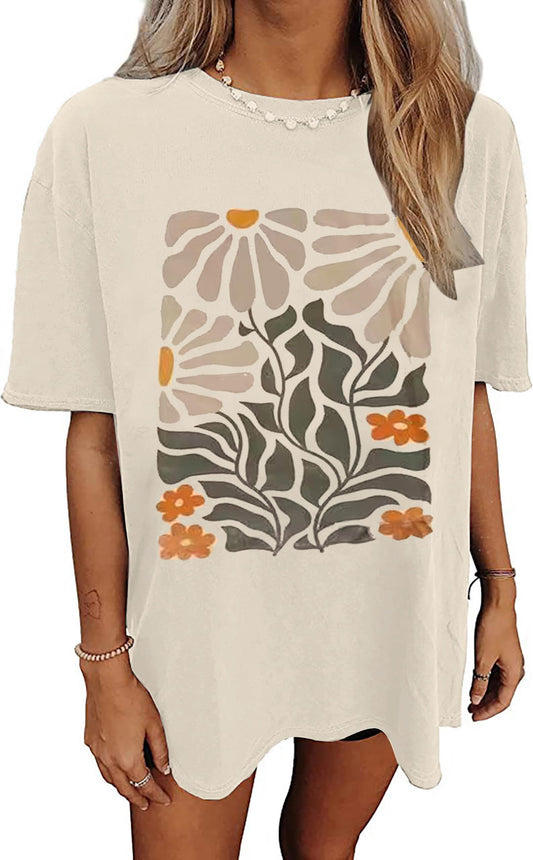 Great Oversized Tshirt, they have lots of pattern choices, super soft and looks good with jeans, shorts or even a cute skirt.
