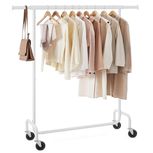 All boutique owners need this Clothes Rack.  It has Wheels, very sturdy, locks in place and is perfect height for dresses.
