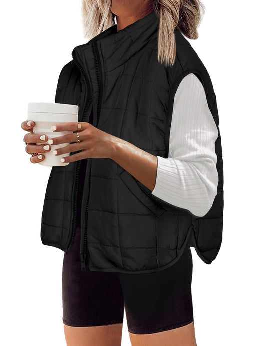 This is a great Womens Puffer Vest, its not cropped but not too long either!