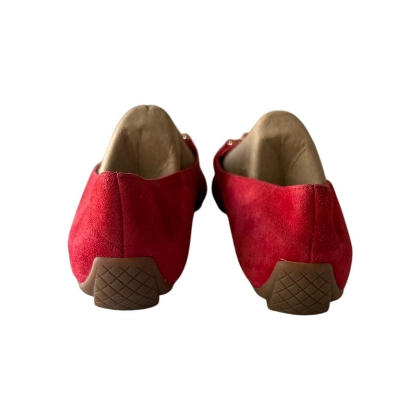 Talbots Red Suede Horsebit Loafers 8.5 M