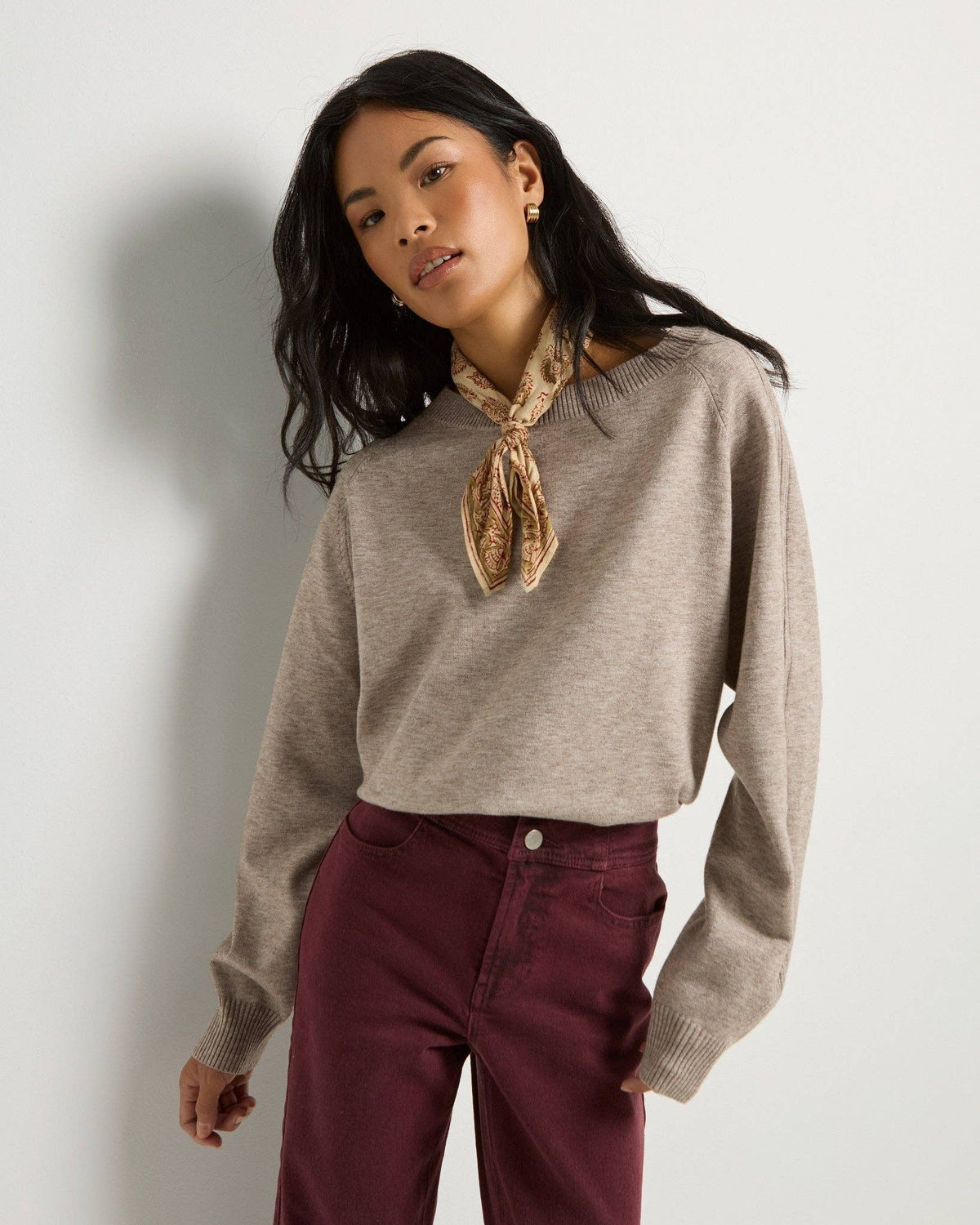 Harmony Tunic Sweater: Heather Sandbar - Mindy's Boutique