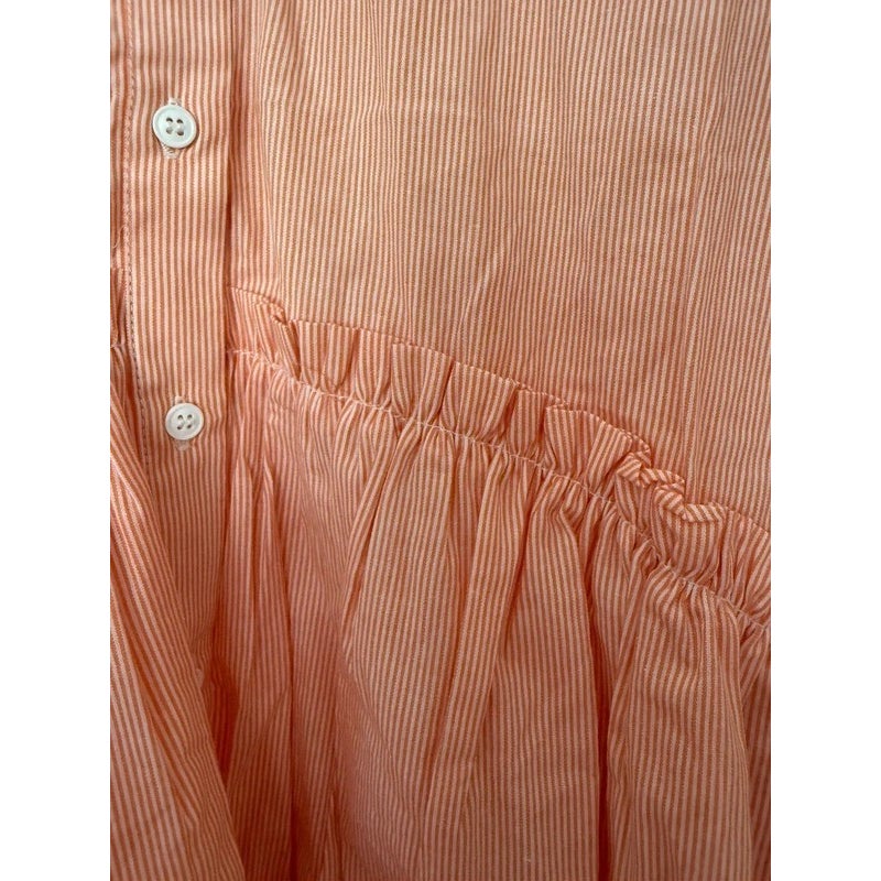 Taylor Tillman Cammie Ruffle Shirt Dress in Orange Stripe M