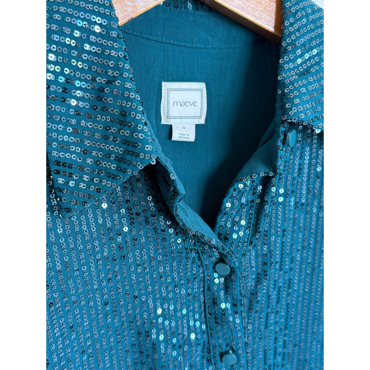 Maeve Anthropologie Bettina Sequin Mini Dress Green M