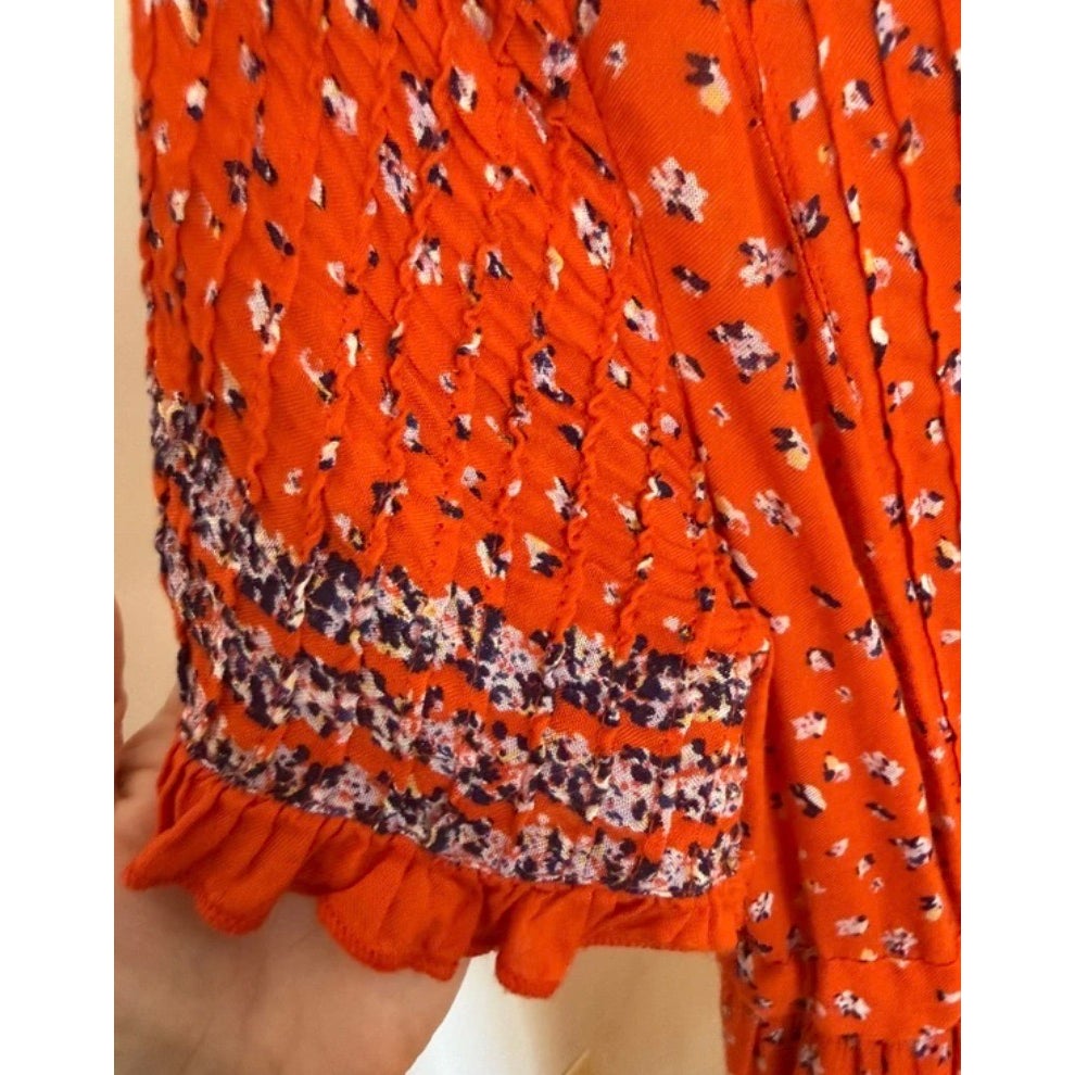 Free People Rare Feelings Red Printed Maxi Dress small