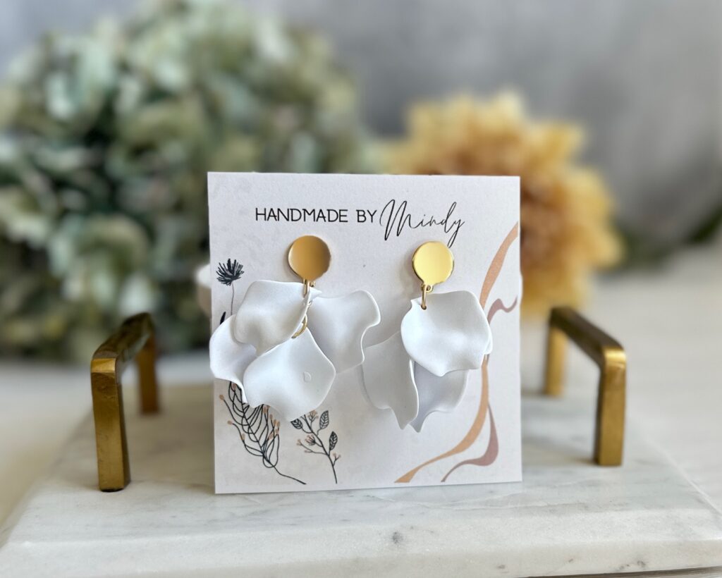 Beautiful Crazy Earrings - Mindy's Boutique - Beautiful flower petal earrings with real gold plated bar posts. Your spring wardrobe will thank you!