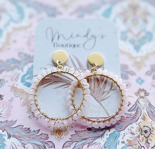 Rosé Glow Hoops - Handmade by Mindy - Mindy's Boutique