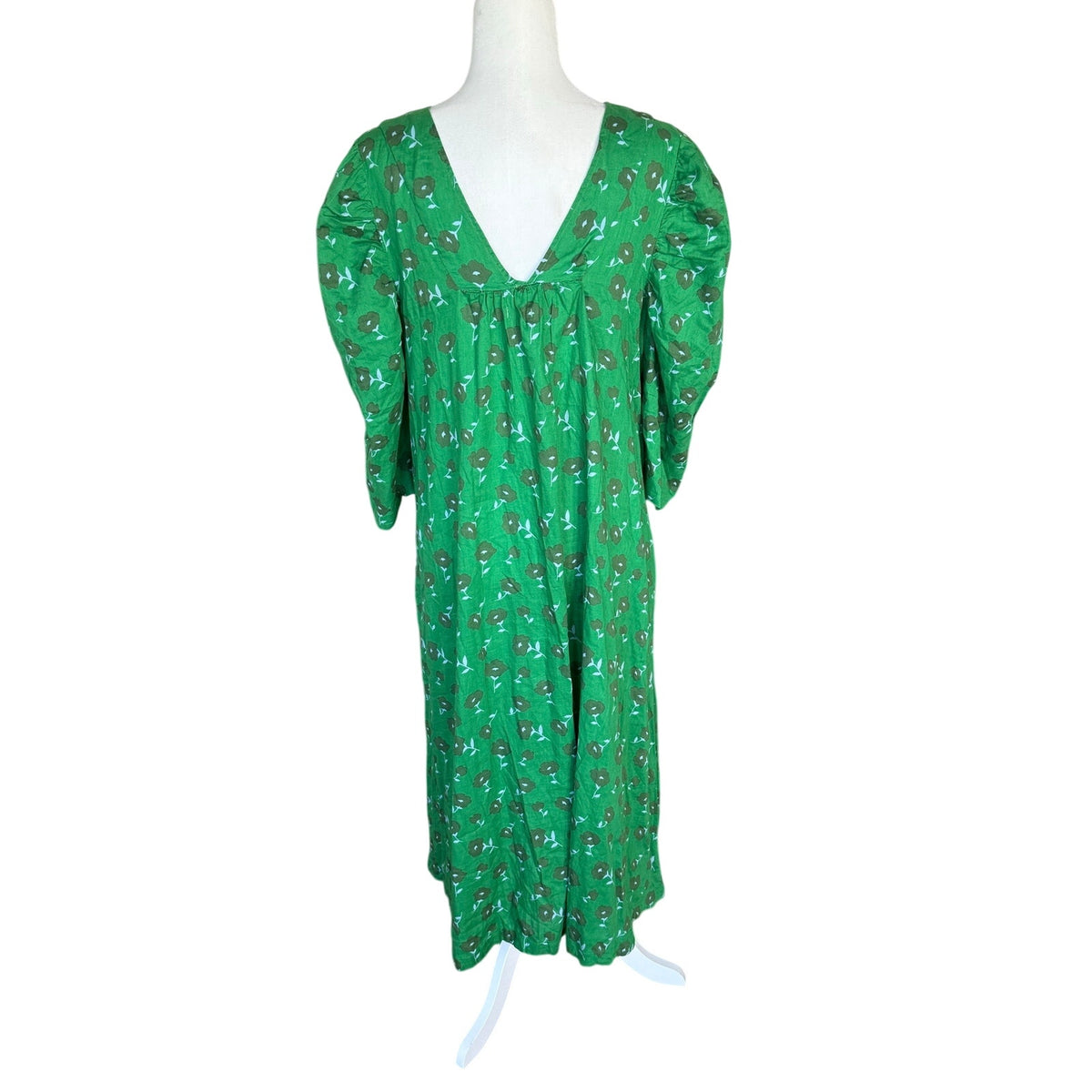 Pink Chicken New York Green Floral Midi Dress Size Medium