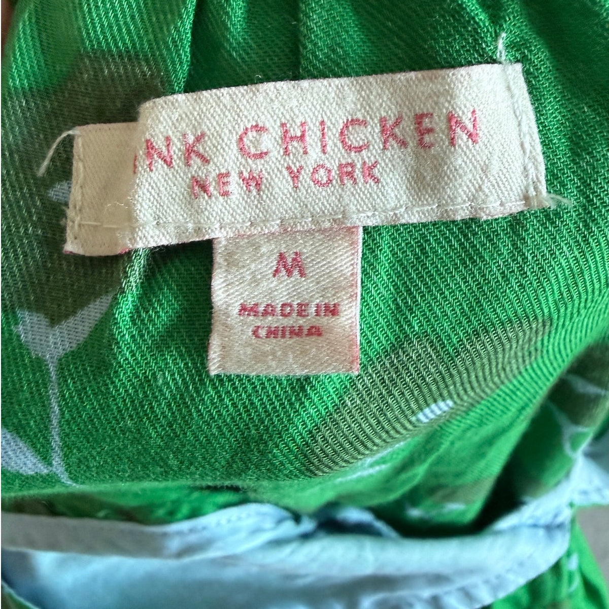 Pink Chicken New York Green Floral Midi Dress Size Medium