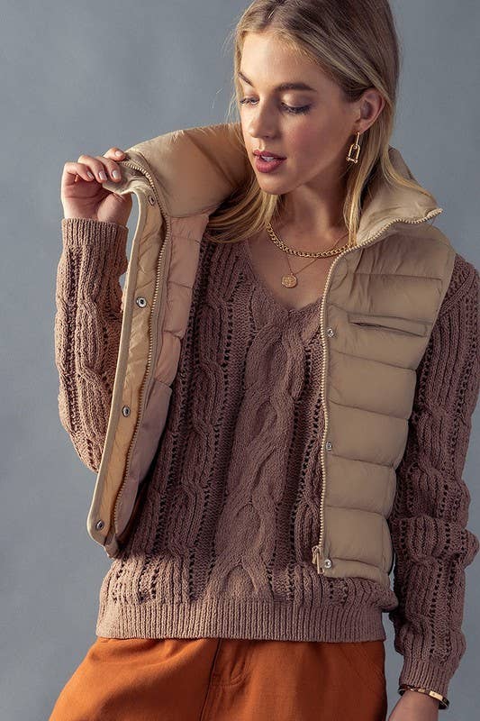 Tate Quilted Vest Jacket - Mindy's Boutique