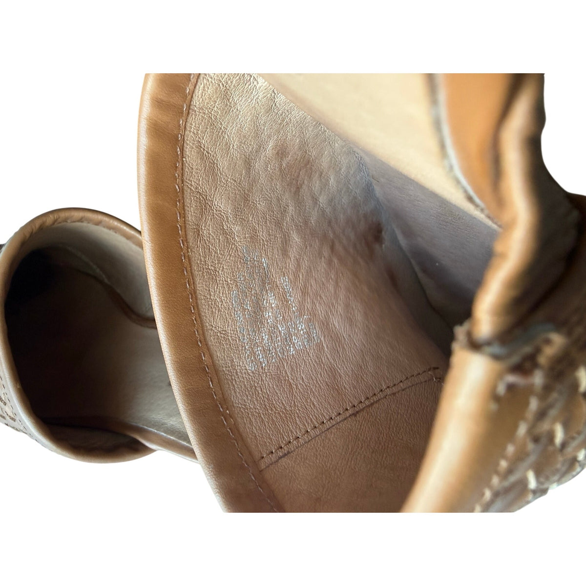 Madewell Woven Leather Clog Mules in English Saddle 7