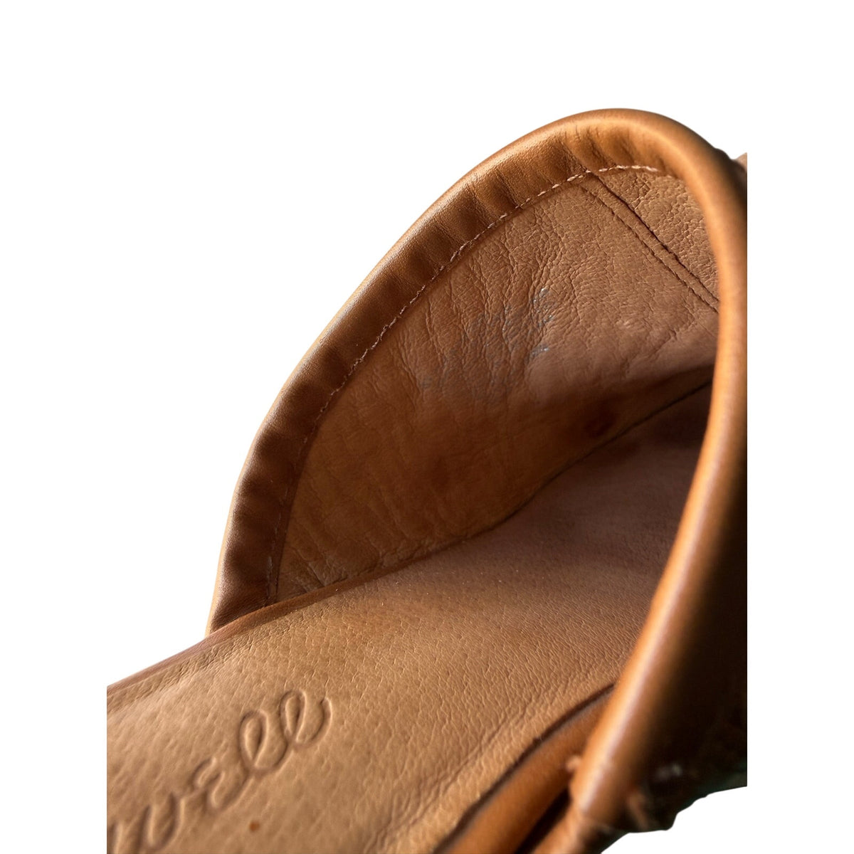 Madewell Woven Leather Clog Mules in English Saddle 7