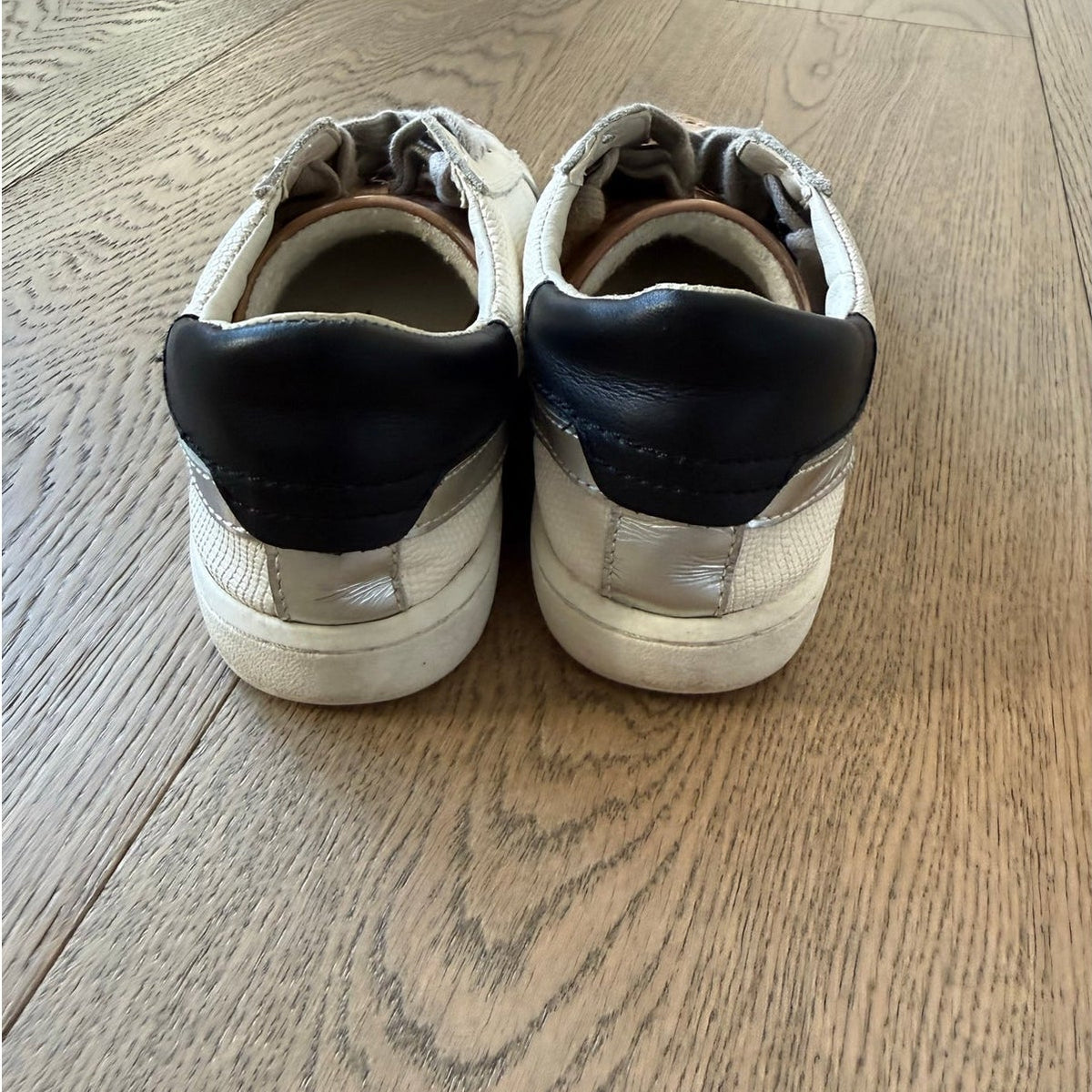 Dolce Vita Metallic Copper and White Textured Leather Fashion Sneakers 6 - Mindy's Boutique