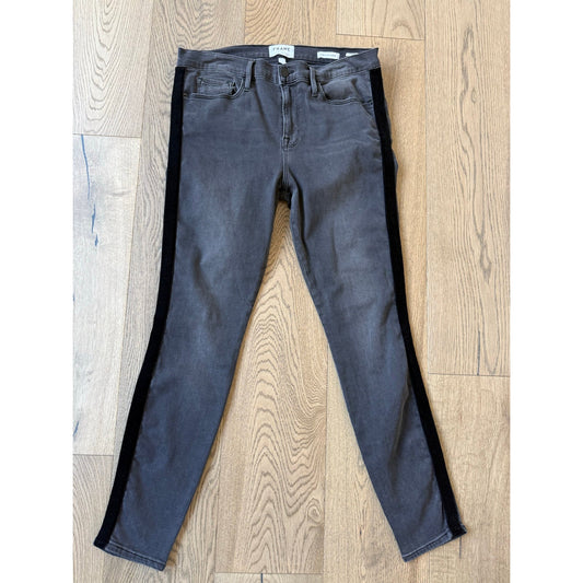 FRAME Denim Le Skinny de Jeanne Tuxedo Stripe Jeans 32