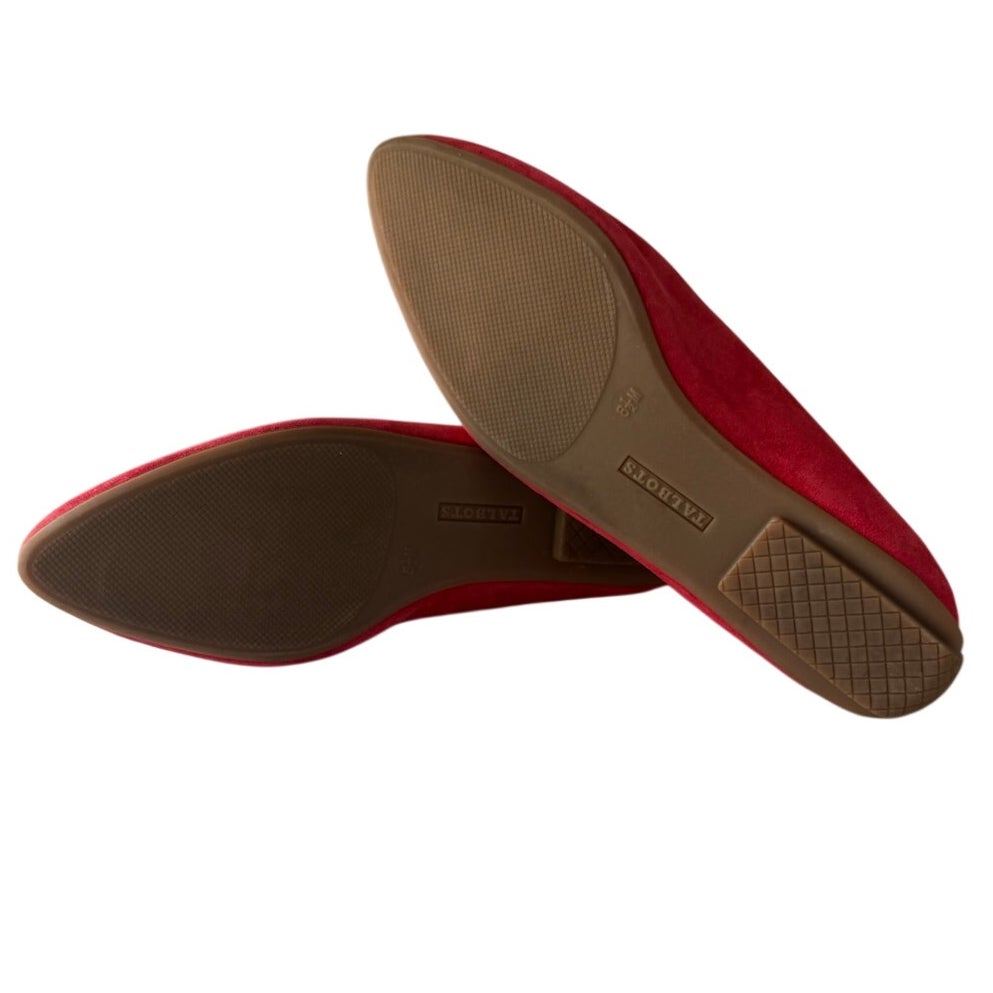 Talbots Red Suede Horsebit Loafers 8.5 M