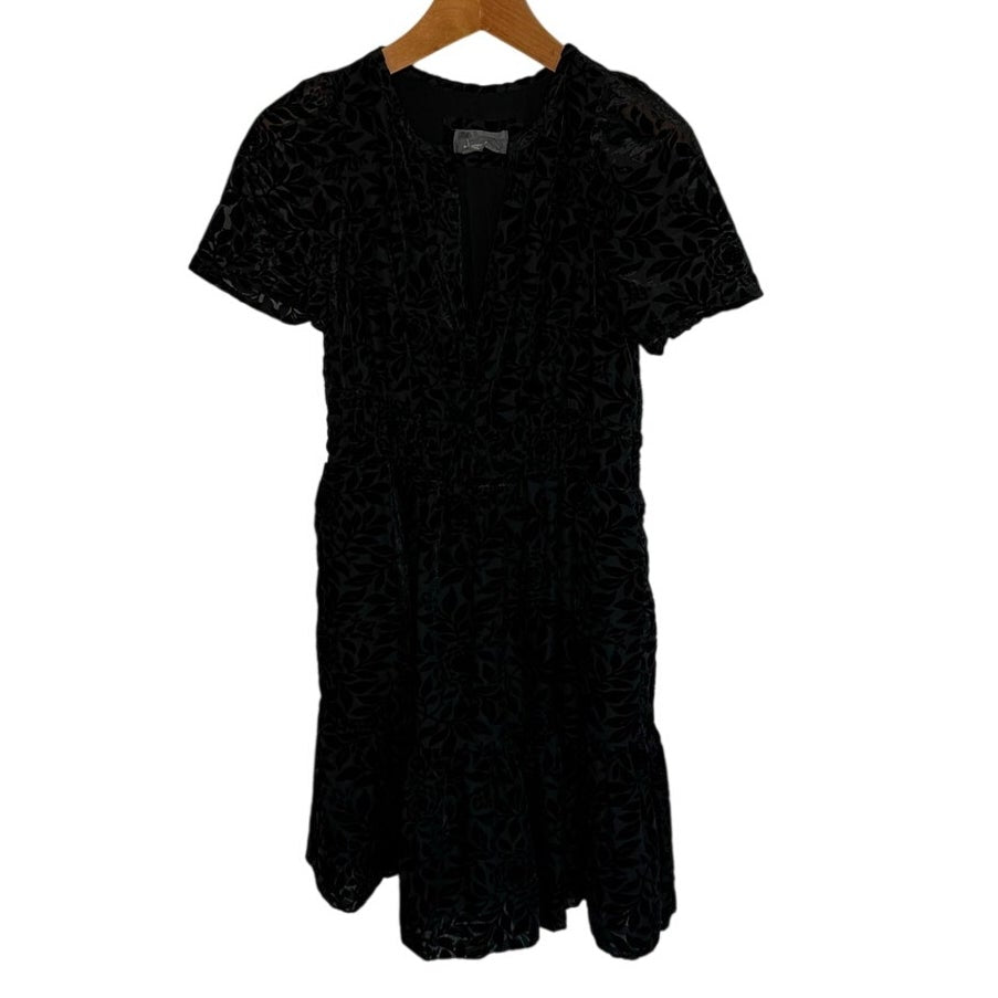 Anthropologie The Somerset Velvet Mini Dress Black Size S