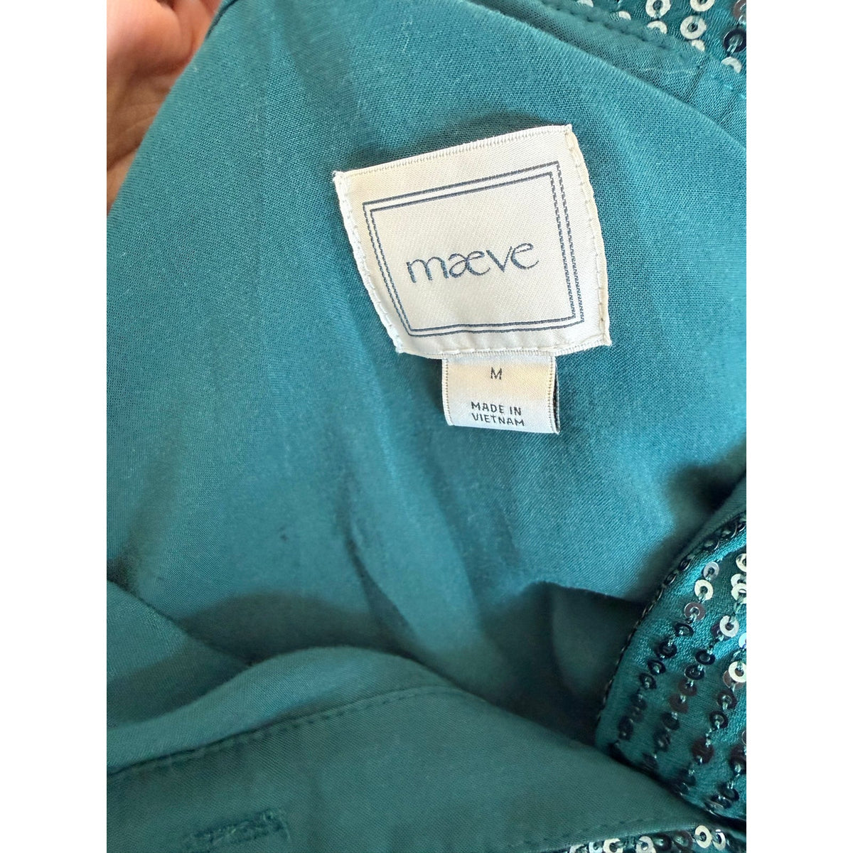 Maeve Anthropologie Bettina Sequin Mini Dress Green M